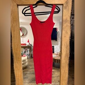 Elegant Red Midi Dress
